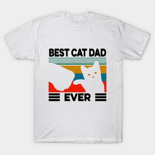 Vintage Best Cat Dad Ever T-Shirt by karascom